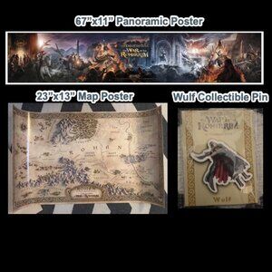 LOTR: War of the Rohirrim Exclusive Promo Set – Panoramic Poster/Map/Pin